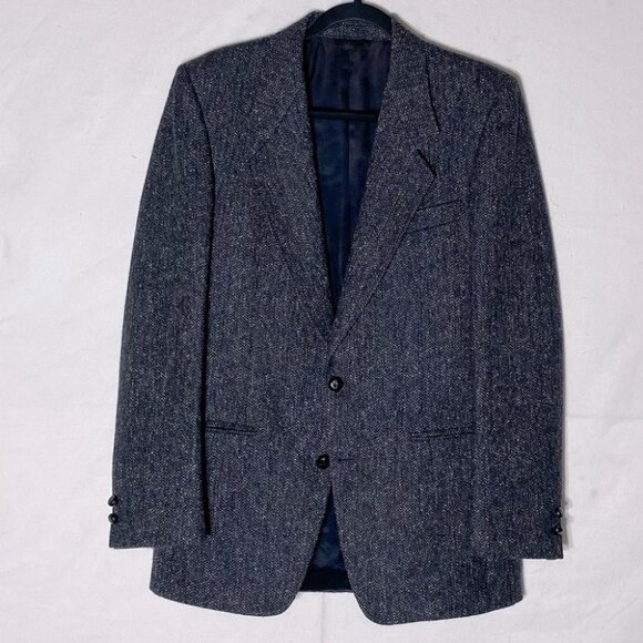 Vintage The Bay Shipley Charcoal Grey Wool Silk Blend Blazer 39R - Picture 13 of 13
